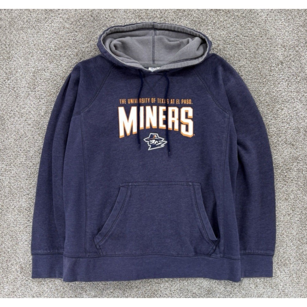 University Of Texas El Paso‎ Miners Hoodie Men's L Purple Knights Apparel Fleece